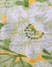 Italian textured floral print cotton woven - yellow-orange 1.75 yds