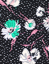 Italian 'scattered flowers' graphic floral viscose crepe 1.8 yd