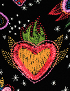 'strawberry hearts' Oeko-tex viscose challis woven