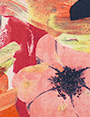 Massim0 painted brushstroke floral viscose crepe 1.25 yds