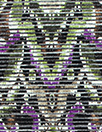 'diamondback scroll' viscose blend variegated knit - violet/loden