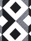 'diamond link' viscose woven - black/soft white Oeko-Tex cert.