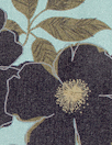 Italian 'black blossoms' printed viscose/wool crepe