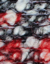 Italian wool blend 2-ply boucle' - red/white/black