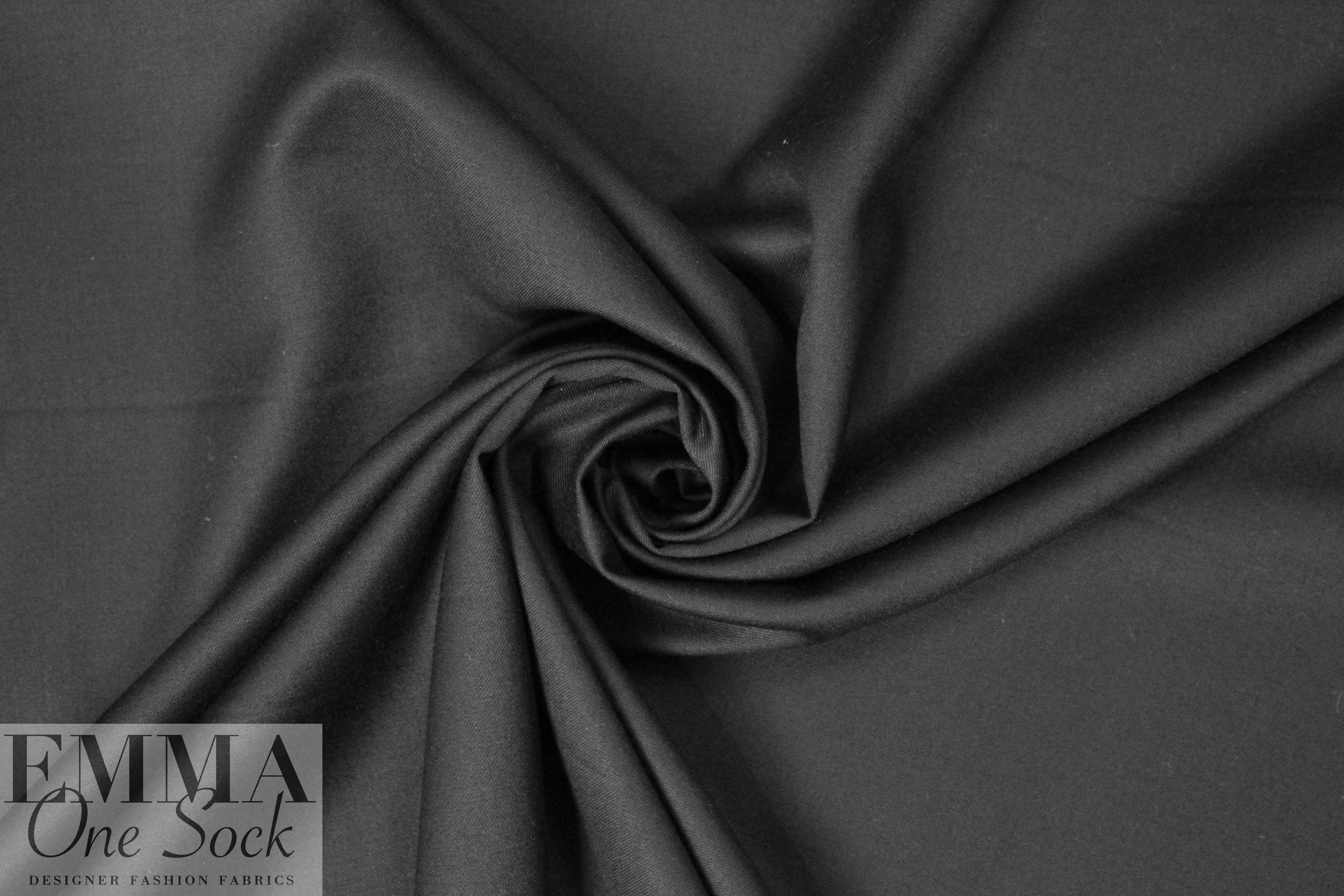 Donna Karan Black Wool Blend Woven - Woven - Wool - Fashion Fabrics