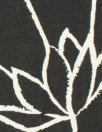 Gauguin line art slub rayon woven - black/white